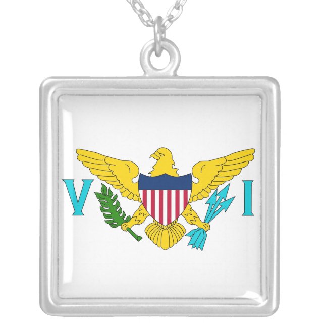 Elegant Necklace with Flag of the Virgin Islands (Front)