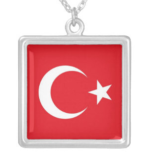 Elegant Necklace with Flag of Turkey