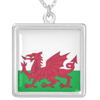 Elegant Necklace with Flag of Wales