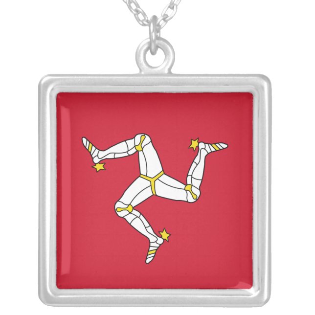 Elegant Necklace with Isle of Man Flag, U.K. (Front)