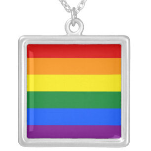 Elegant Necklace with LGBT Rainbow Flag