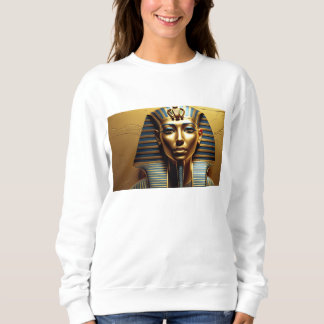 Elegant Nefertiti Pharaoh Line Art – Women's Egyp Sweatshirt