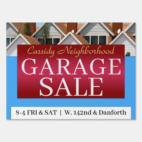 Elegant Neighborhood Garage Sale Sign