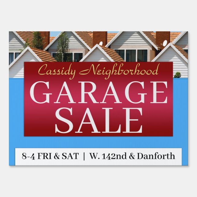 Elegant Neighborhood Garage Sale Sign (Front)
