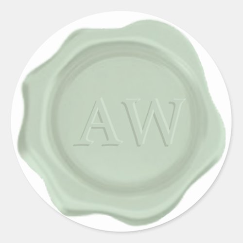 Elegant Neo Mint Green Monogram Wedding Wax Seal