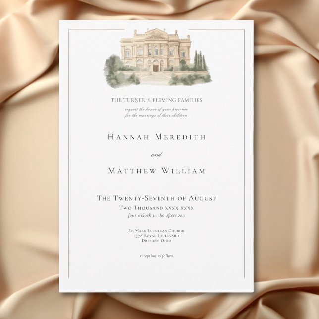 Elegant Neoclassical Vintage Scenes Wedding Invitation (Elegant Neoclassical Vintage Scenes Wedding Invitation)