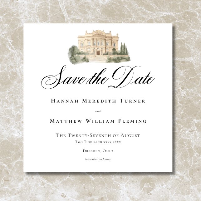 Elegant Neoclassical Vintage Scenes Wedding Save The Date (Elegant Neoclassical Vintage Scenes Wedding Save The Date)
