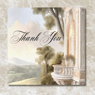 Elegant Neoclassical Vintage Scenes Wedding Thank You Card