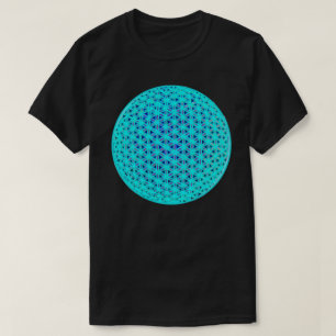 Elegant neon blue teal flower of life T-Shirt