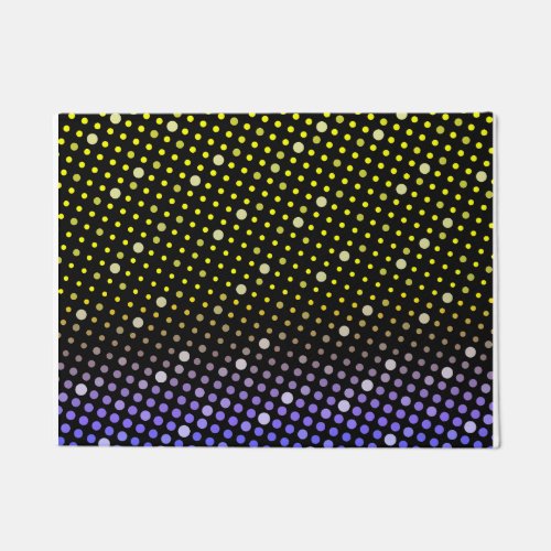 Elegant Neon Glowing polka dots glitter pattern Doormat