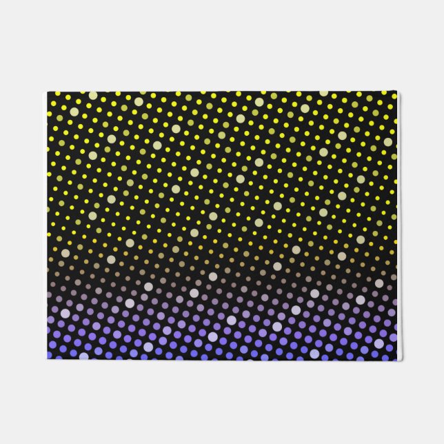 Elegant Neon Glowing polka dots glitter pattern Doormat (Front)