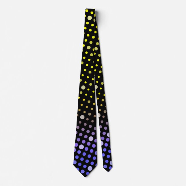 Elegant Neon Glowing polka dots glitter pattern Neck Tie (Front)