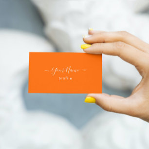 elegant neon orange business card