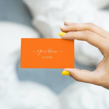 Elegant  Neon Orange  Business Card by almawad at Zazzle