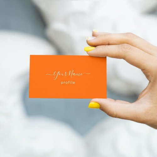 elegant  neon orange  business card