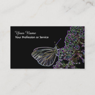 Elegant Neon Pop-Art butterfly flower Business Car Card