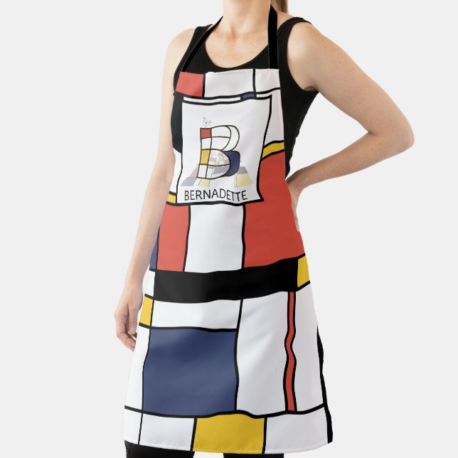 Elegant Neoplasticism Style Monogram. Letter B Apron (Insitu)