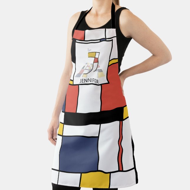 Elegant Neoplasticism Style Monogram. Letter J Apron (Insitu)