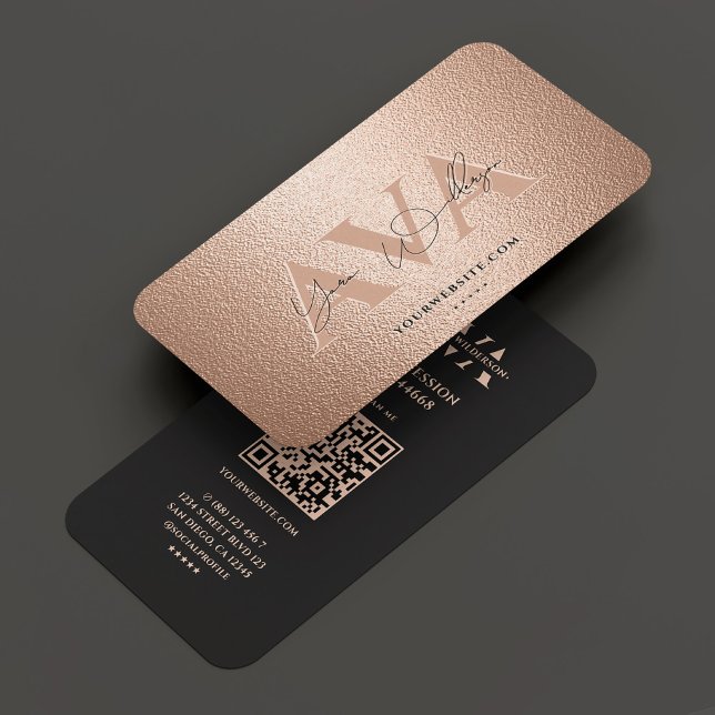 Elegant Networking Professional Rosegold  Business Card (Elegant Networking Professional Rosegold Business Card
)