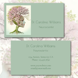 Elegant neurological professional floral brain business card