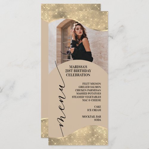 Elegant Neutral and Champagne Gold Menu 