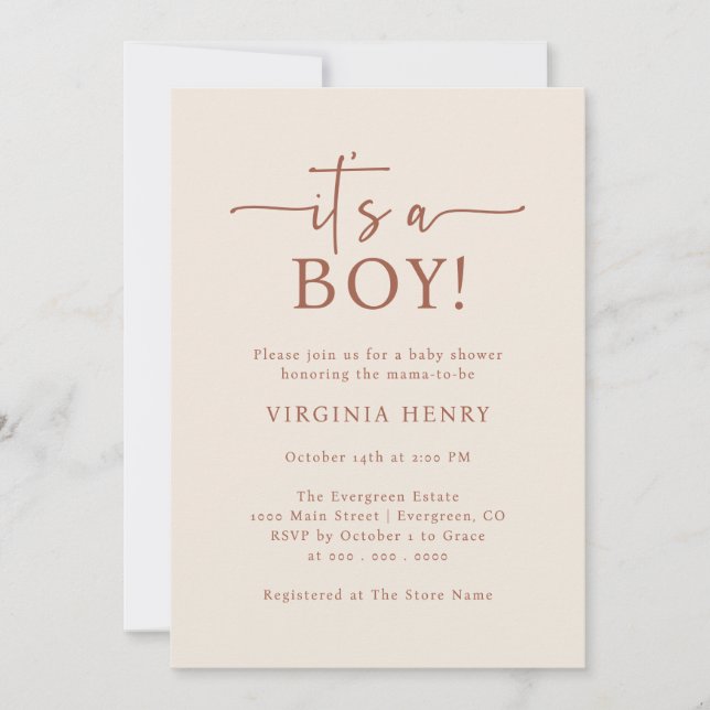 Elegant Neutral Baby Shower Invitation (Front)