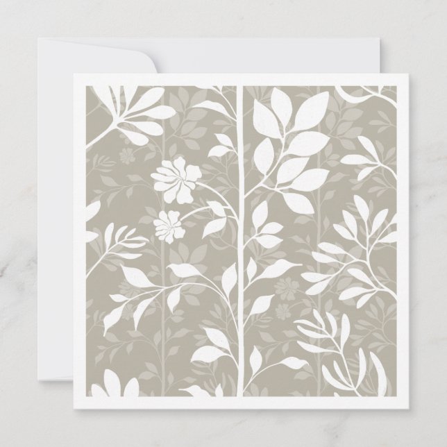 Elegant Neutral Beige Botanic Climbing Vines Note Card (Front)