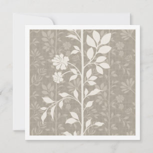 Elegant Neutral Beige Floral Vine Note Card