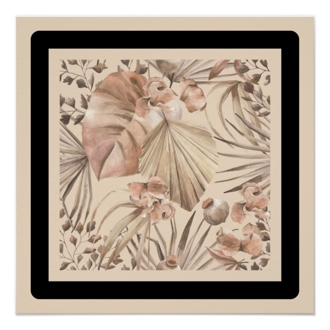 Elegant Neutral Botanical Art Print (Front)