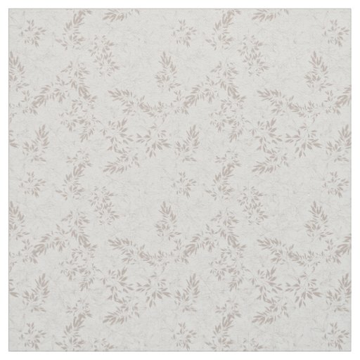 Elegant Neutral Botanical Beige Leaf Line Art Fabric