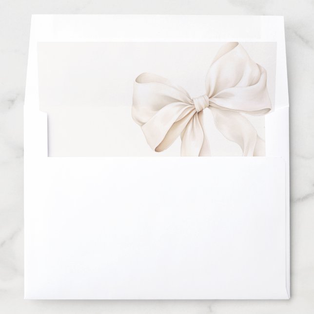 Elegant Neutral Bow Baby Shower Envelope Liner (In Envelope)