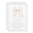 Elegant Neutral Bow Baby Shower Invitation