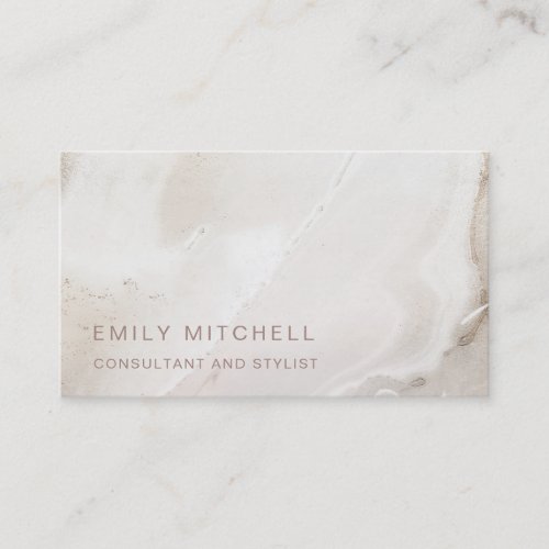 Elegant Neutral Champagne Marble Business Card
