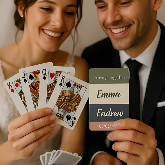 Elegant Neutral Color Wedding /Personalized Couple Poker Cards (Creator Uploaded)