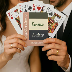 Elegant Neutral Color Wedding /Personalized Couple Poker Cards