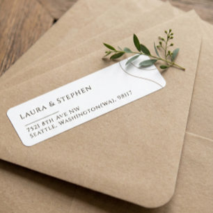 Elegant Neutral Couple Wedding Return Address Label