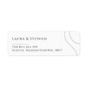 Elegant Neutral Couple Wedding Return Address Label
