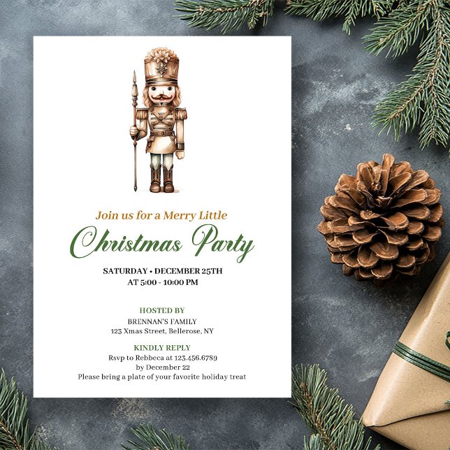 Elegant Neutral Earthy Colors Christmas Invitation (Elegant Neutral Earthy Colors Christmas Invitation)