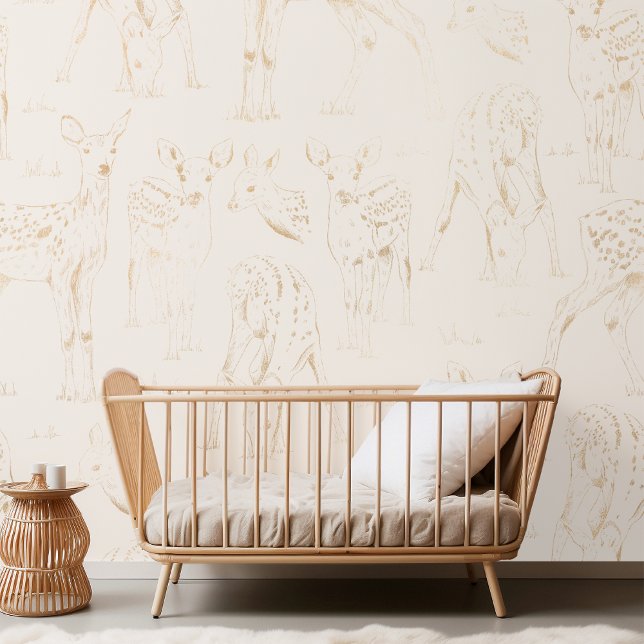 Elegant Neutral Fawn Sketch  Wallpaper (Creator Uploaded)