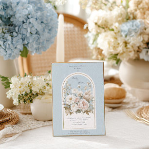 Elegant Neutral Floral Arch Wedding Invitation