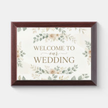 Elegant Neutral Floral Watercolor Wedding Welcom