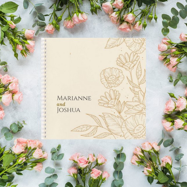 Elegant Neutral Floral Wedding Guest Book (Creator Uploaded)