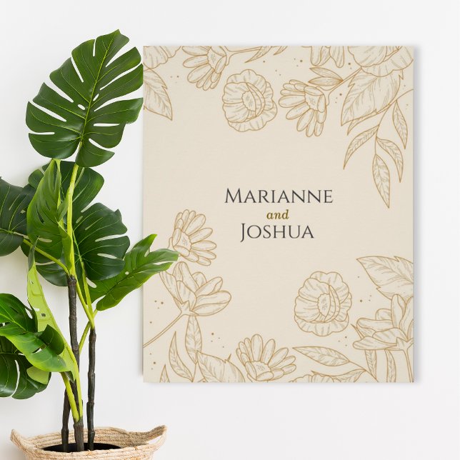 Elegant Neutral Floral Wedding Poster (Creator Uploaded)