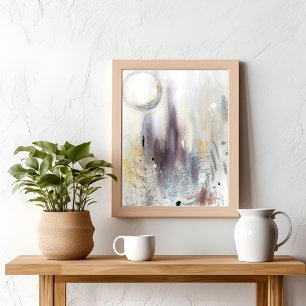Elegant Neutral Gray Abstract Art Poster