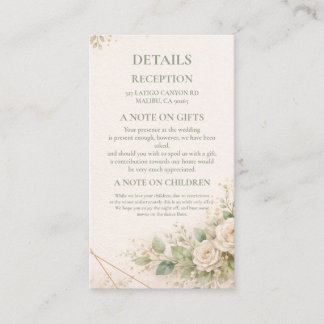 Elegant Neutral Greenery Floral Enclosure Card