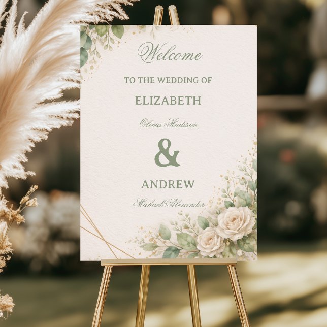 Elegant Neutral Greenery Floral Foam Board (Creator Uploaded)