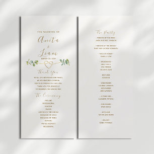 Elegant Neutral Greenery Wedding Program