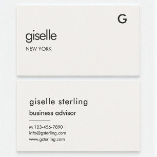 Elegant Neutral Luxury Modern Minimalist Monogram  Business Card