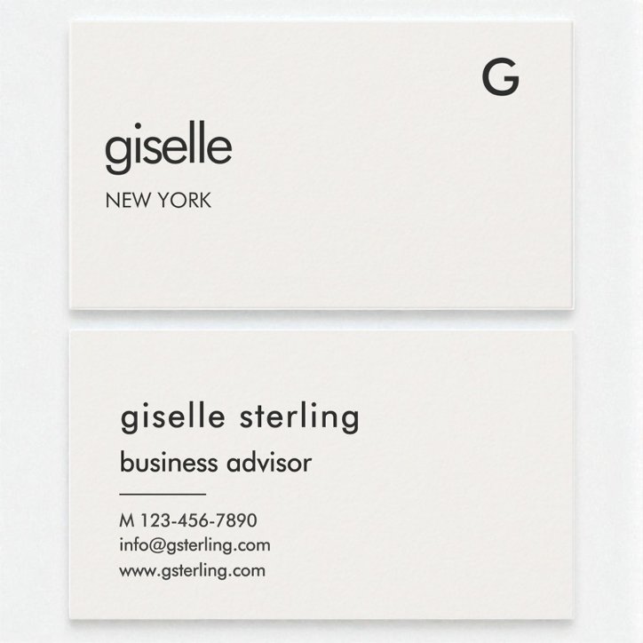 Elegant Neutral Luxury Modern Minimalist Monogram Business Card