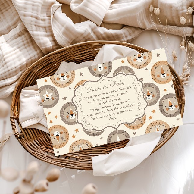 Elegant Neutral Safari Lion Baby Books for Baby  Enclosure Card (Creator Uploaded)